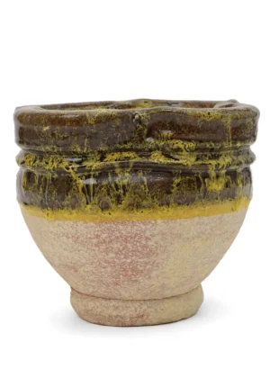 Pot Traditionnel en Terre Cuite – Finition Marron & Jaune