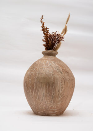 Vase déco vintage texturé – décoration salon élégante