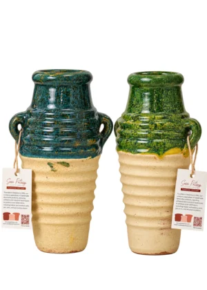 Vase artisanal en terre cuite – Finition émaillée